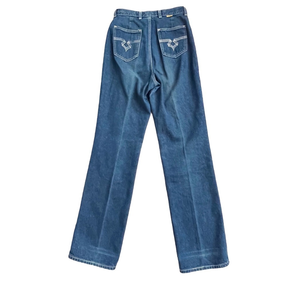 Vintage 1970s Rustler by Wrangler Ultra High Rise Straight Leg Mom Jean